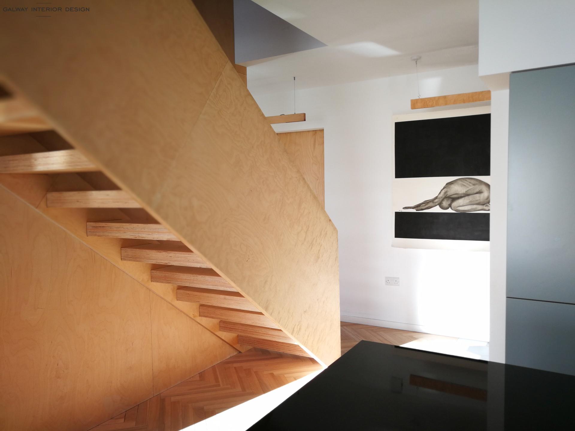 Galway Interior Design Design Simple White Black Plywood Stairs 2