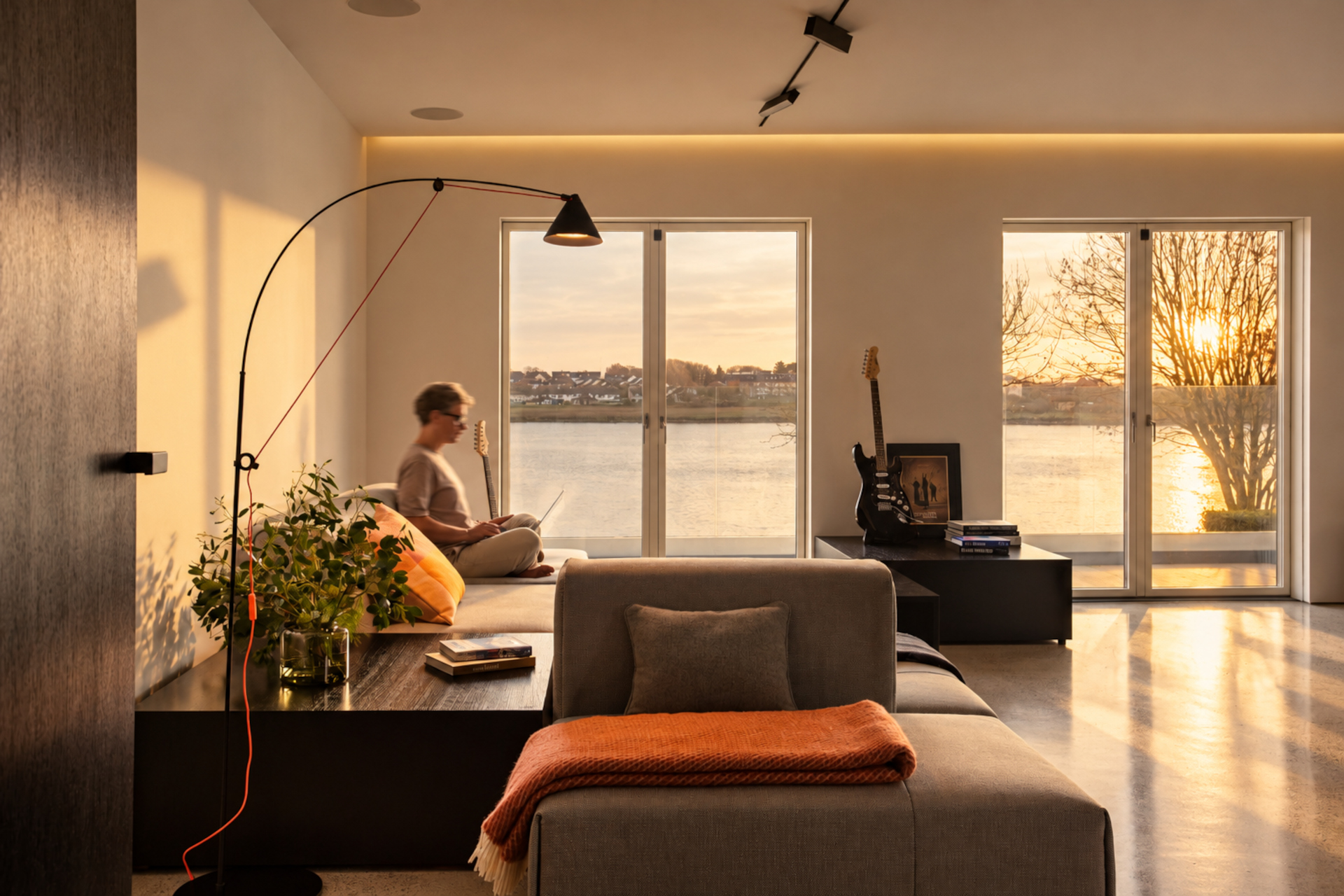 warm evening lighting living room atmosphere